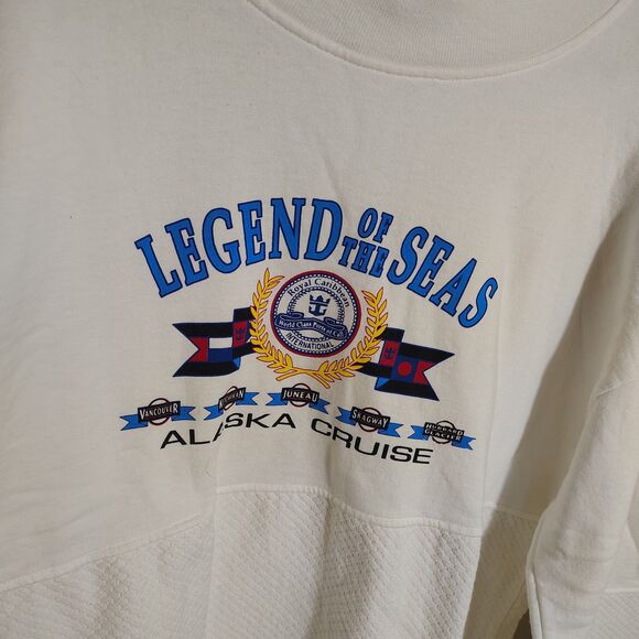 Vtg Legend of the Seas Sweatshirt  Alaska Crewneck Royal Caribbean 90s L/XL - Picture 3 of 9
